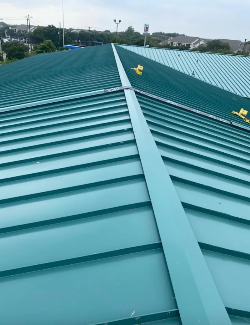 Green commercial metal roof ridge and valley for Metal Roof Repair in Chapel Hill